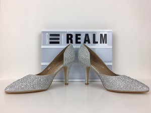 silver bridal pumps