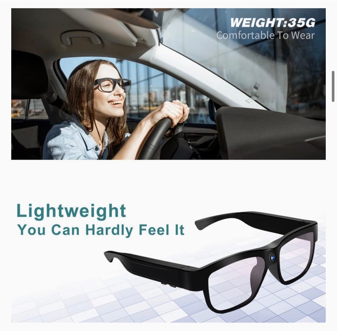 YYCAMUS Camera Glasses Outdoor HD Video Glasses 1080P Smart Glasses