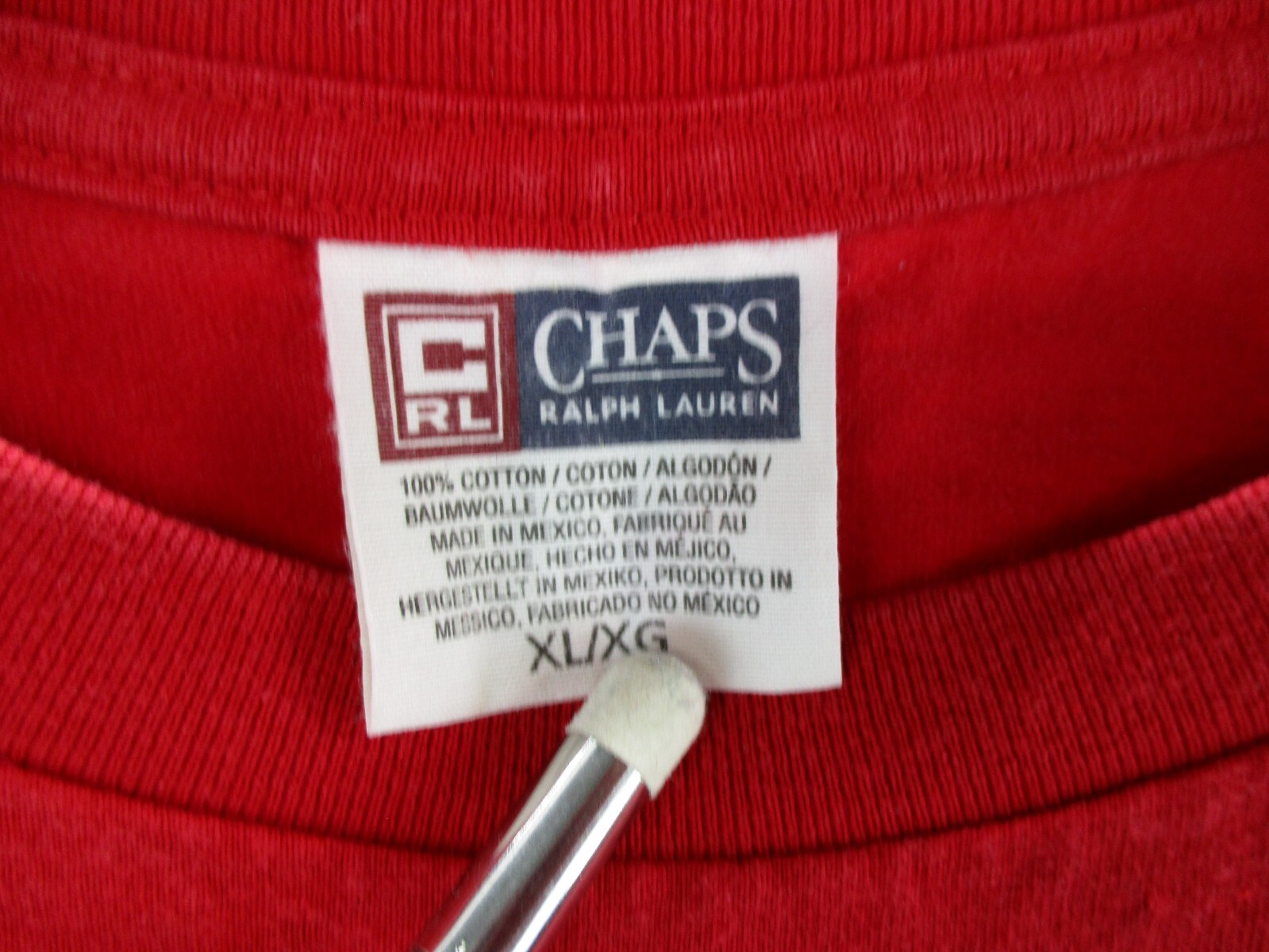 FILA Camicia vintage Ralph Lauren Chaps da uomo extra large rossa spell out manica corta