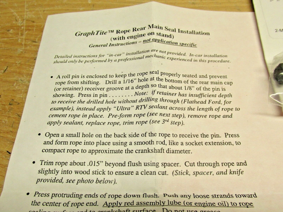 Pontiac Tempest 195 1961 1962 1963 4 cilindros sello de aceite principal trasero hecho en Estados Unidos Foto 3 de 4