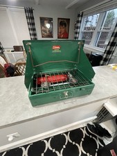 Coleman 413F Green 2-Burner Portable Gas Camping Stove.