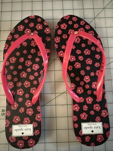 Size 11 : Kate Spade : Poppies : Flip-flops, Thongs, Sandals : Pink & Black