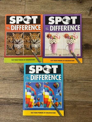 Spot the Difference Book Lot of 3 Puzzle Activity Books Kids Observation Games