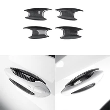 4pcs Carbon Fiber ABS Door Handle Bowl Cover Trim For Chevrolet Trax 2024 2025