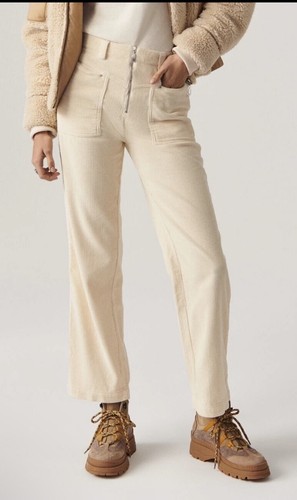 ba&sh Fare Pants High Waist Corduroy Off-White/ Ecru Size M/2 NWT
