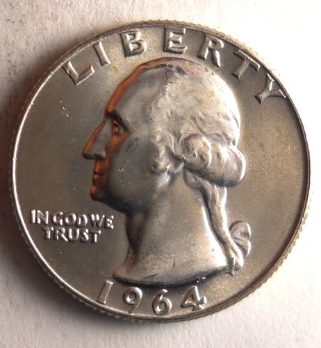 1964 D UNITED STATES QUARTER - AU/UNC -  Great Silver Coin - Lot #M12