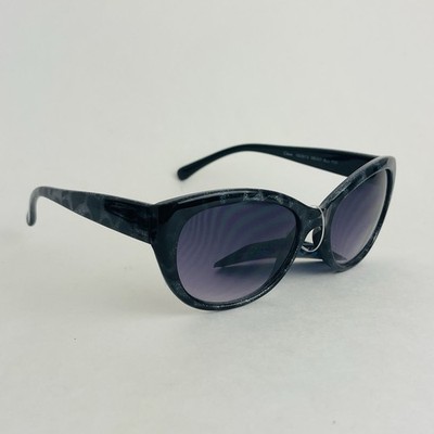 Foster Grant Womens Sunglasses Oval, UV Protection Black- Blue Animal Print