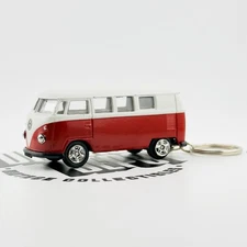 Welly 1/60 Volkswagen Series VW Transporter Van Split Red & White KEYRING No Box