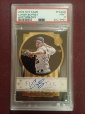 2022 Topps Five Star Corbin Burnes Auto CLEAN SLAB Nice Autograph Mint PSA 9