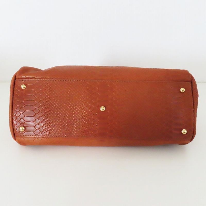 T08 LONGCHAMP Longchamp Python Embossed Leather H… - image 6