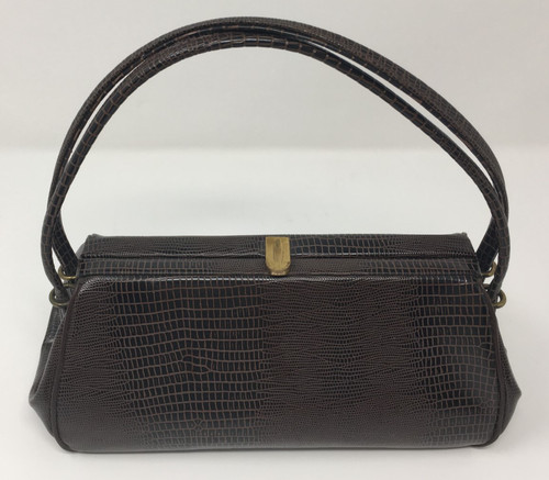 Vintage Dover Brown Faux Croc/Lizard/Reptile/Snakeskin Purse