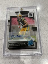 2022 Clearly Donruss Football Christian Watson Rated Rookie Auto Packers #69