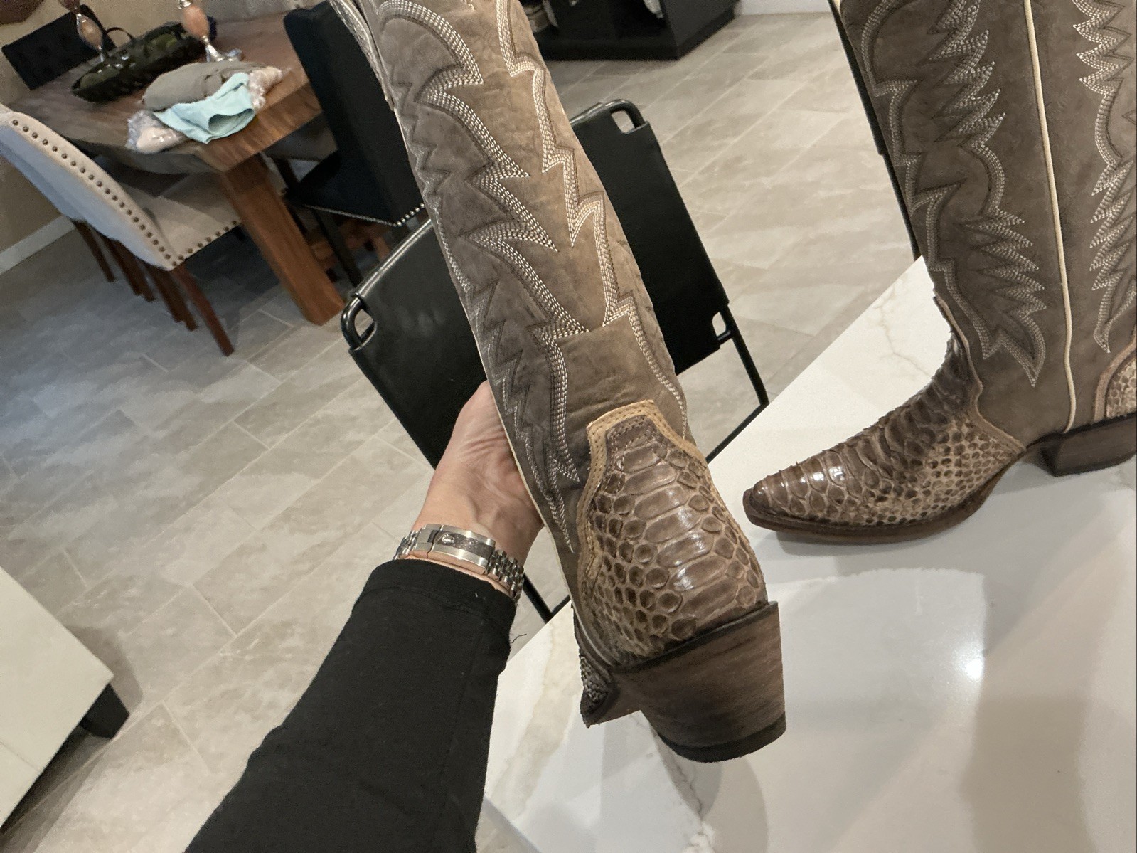 Idyllwind Stunning Exotic Python Tall Western Boo… - image 14