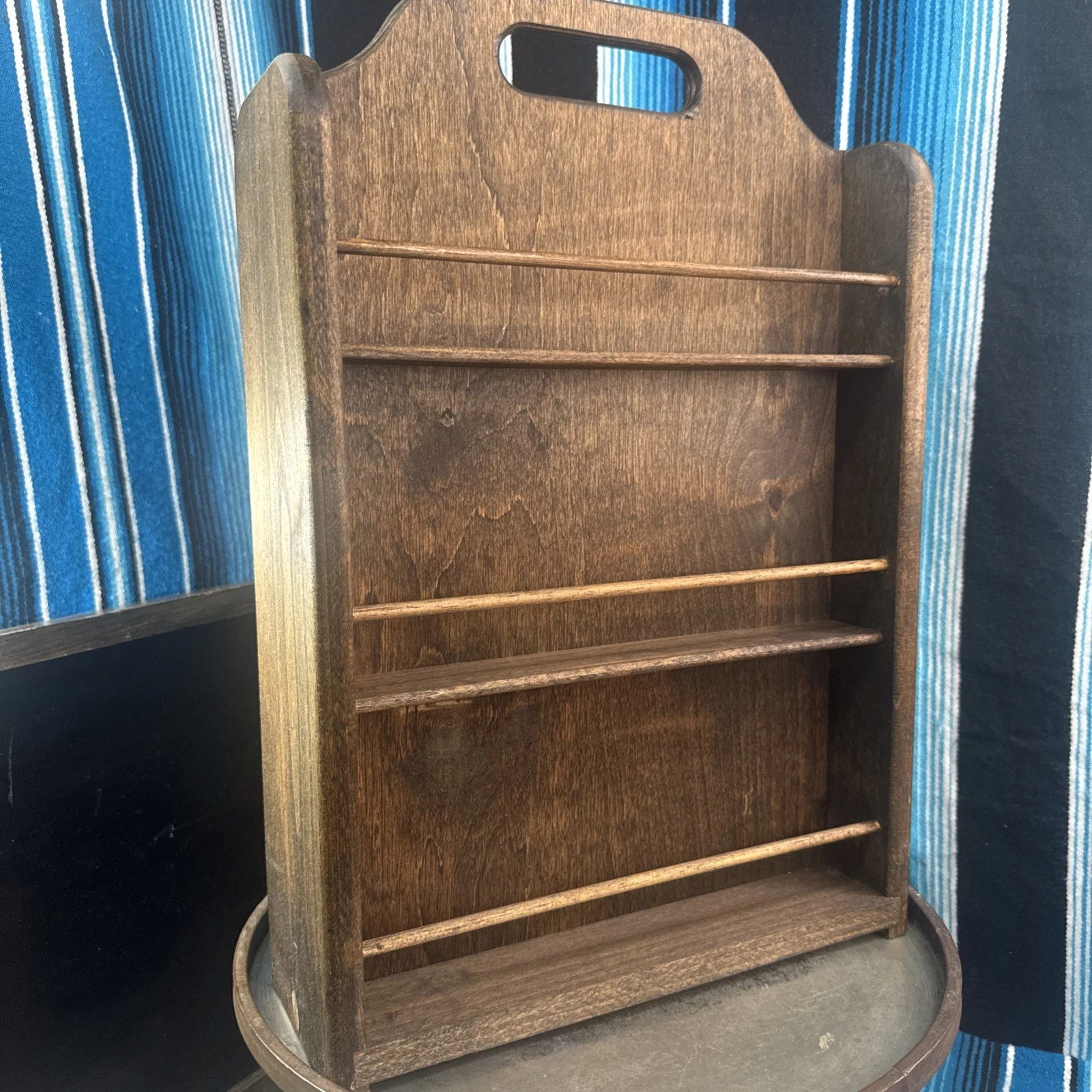 VTG Solid Wood Double Sided Spice Rack 3 Tier Shelf Retro 80’s 18 1/4”x12 1/4”
Opens in a new window