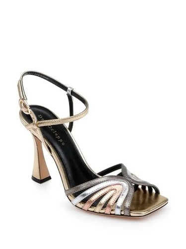 DEE OCLEPPO Carmel Sandals Gold and Silver Strappy Heels sz 9.5