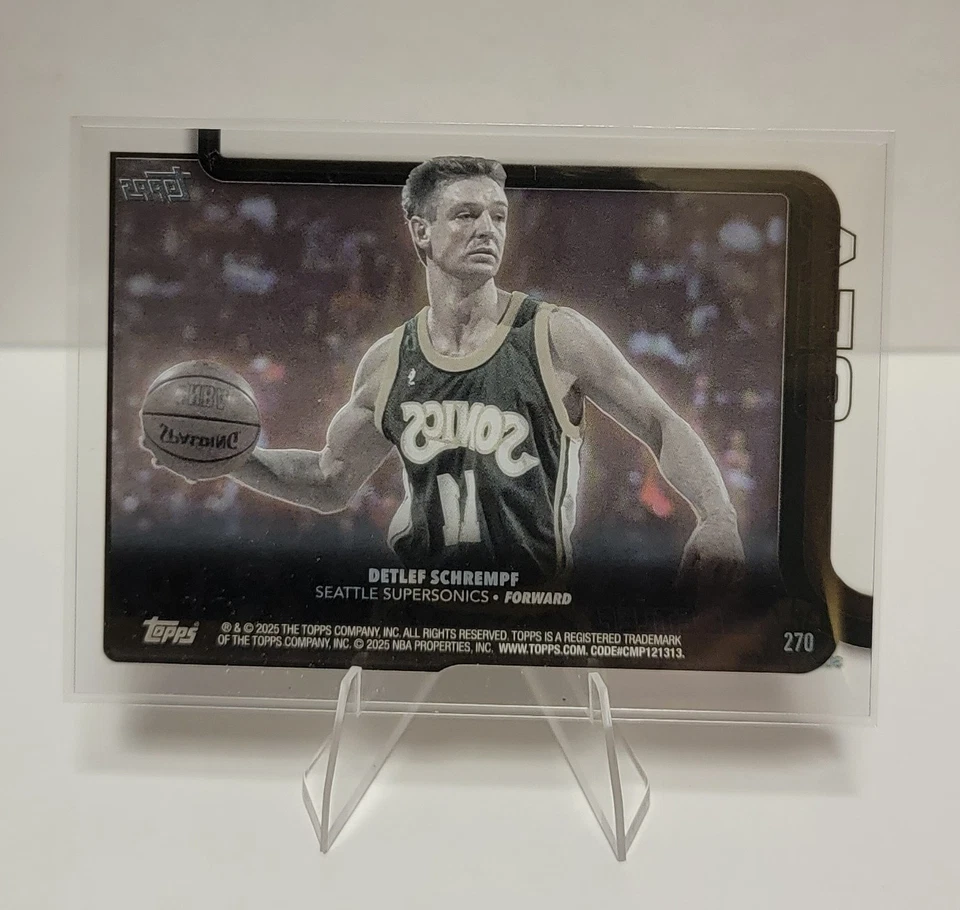 2025 Topps Detlef Schrempf Clear Mirror Image SSP Seattle Supersonics #270 04/10 - Image 2 of 2