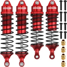 4PCS RC Car Shock Front & Rear Absorber Assembled Set Compatible Red 