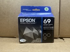 2014 GENUINE SET 2 EPSON 69 INK T0691 BLACK STYLUS CX5000 NX100 WORKFORCE 600