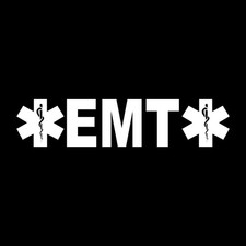 EMT  Stars Of Life Decal Sticker White Die Cut Vinyl