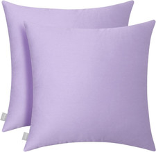 2 Pack Cotton Solid Decorative Square Throw Pillow Covers DIY Pillowcase Blank S