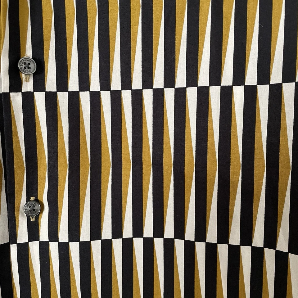 Jasper Conran Long Sleeve Yellow White Black Geometric Pattern Shirt Large BNWT✅ - Image 3 of 4