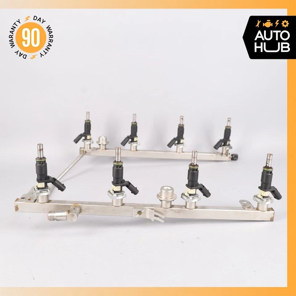 07-12 Mercedes R230 SL550 M273 Riel de inyección de combustible con inyectores de combustible OEM Foto 3 de 4