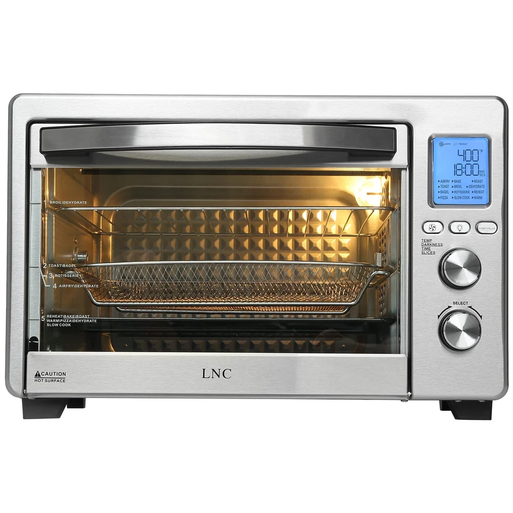 34QT Large Air Fryer Toaster Oven Combo with 12 Pizza Capacity 1750W