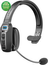 Bluetooth Headset Noise Cancelling Microphone 60 Hours Battery Black