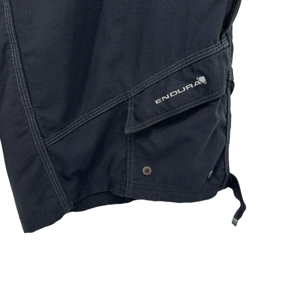 Endura Mens XL Shorts Cycling Nylon Black Zipper Pockets Mountain Biking - Image 2 of 4