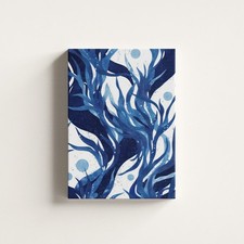 Abstract Ocean Canvas Wall Art Blue White Coastal Modern Decor