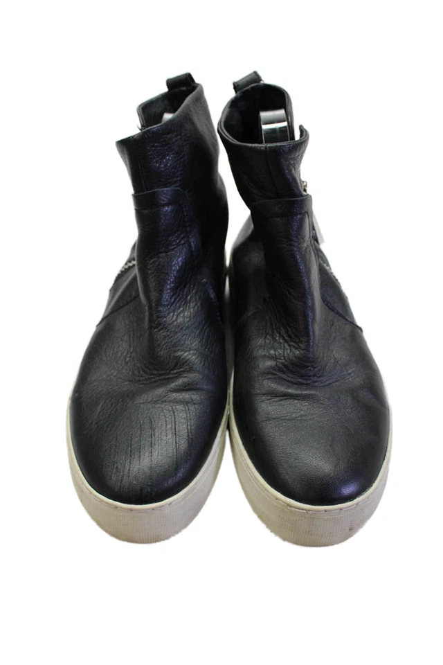 Zapatillas deportivas J Slides para mujer de cuero con plataforma punta redonda negras talla 8 Foto 2 de 4