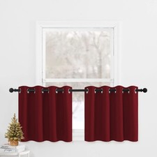 NICETOWN Red Blackout Curtains for Small Window-Thermal Insulated Eyelet Plain