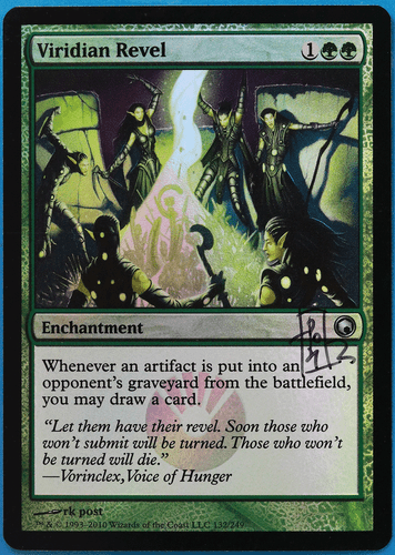 Viridian Revel FOIL Scars of Mirrodin NM Uncommon SIGNED CARD (505167) ABUGames - Picture 1 of 2