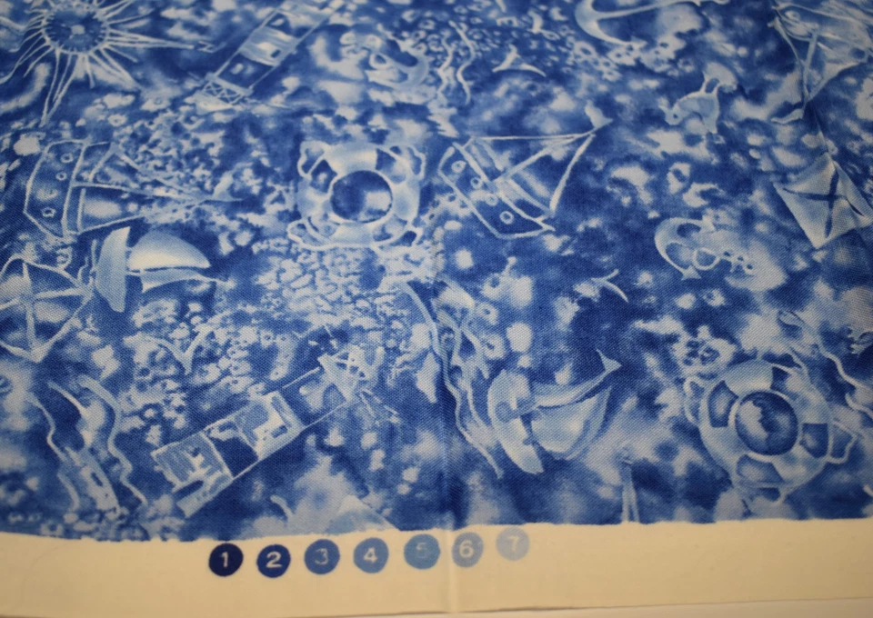 100% CottonFabric FAT QUARTER timeless treasures BEACON - C5310 BLUE LIGHTHOUSE - Image 3 of 4