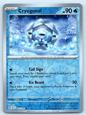 Cryogonal 047/191 Common Surging Sparks Pokemon Reverse Holo Near Mint