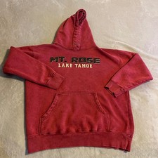 Mt Rose Lake Tahoe Hoodie Mens Medium Red Fad...