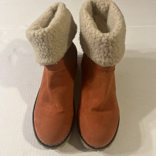 Stylewe Boots women 10.5 Fleece Chunky Ankle Snow Booties Shoes - Foto 6 di 14