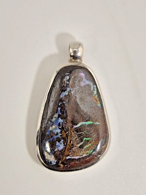 Anhänger  Boulder Opal 925 Silber Queensland Unikat Einzelstück O27