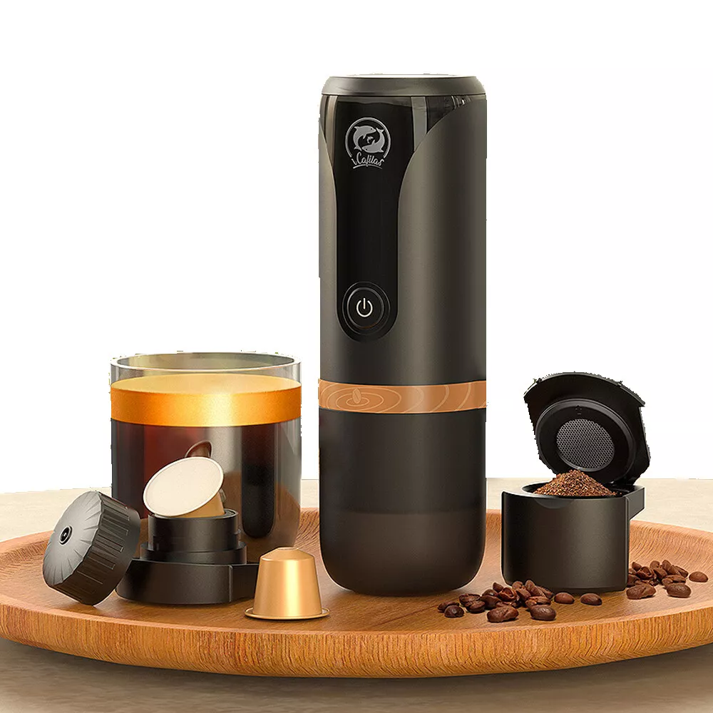 iCafilas Portable Espresso Coffee Maker DC12V Fit Nespresso Pod & Ground  Coffee