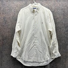 Polo Ralph Lauren Shirt Men 16 34 White Casual Button Down Yarmouth Stripes
