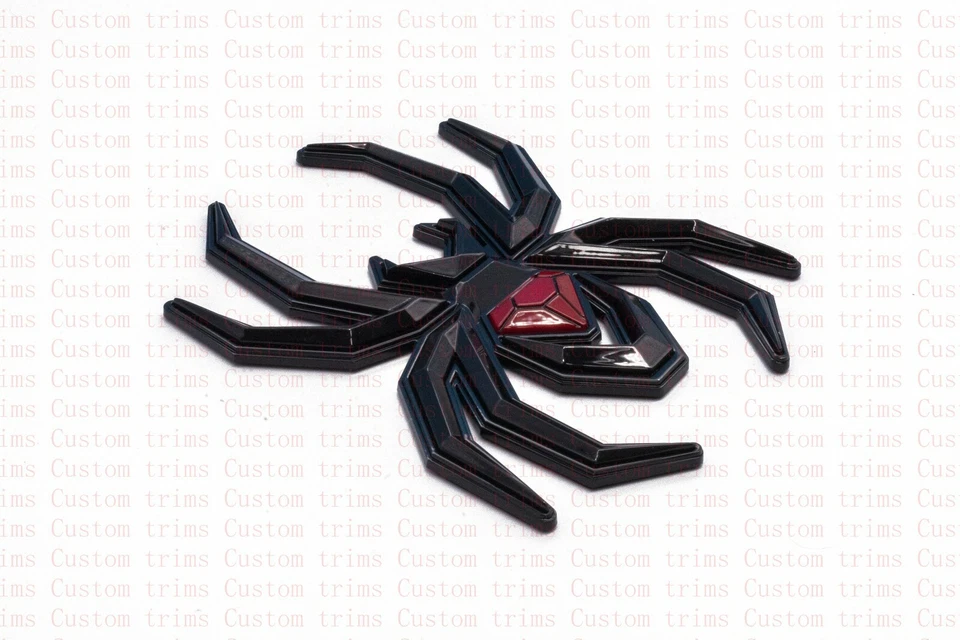 2 X 黑色红色蜘蛛徽章适合 F-150 Silverado Sierra RAM 黑寡妇版 — 第 3/4 张图片