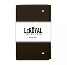 NEW WAFF Le Royal Leather Cover Notebook Journal Lined Paper 5.75" x 8" Black