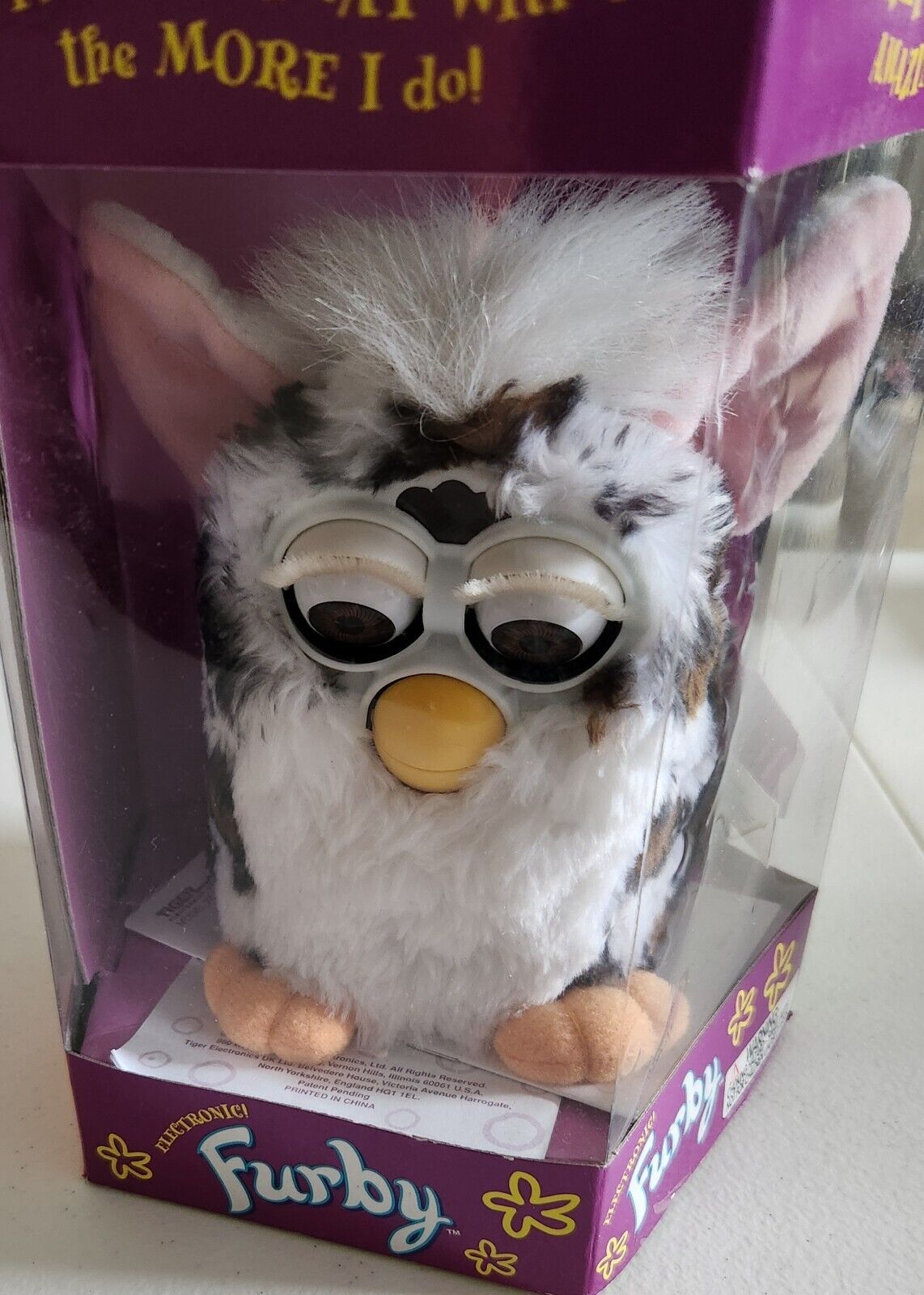 Vintage FURBY 1998 Black White Brown Spots Not Working.  For Parts