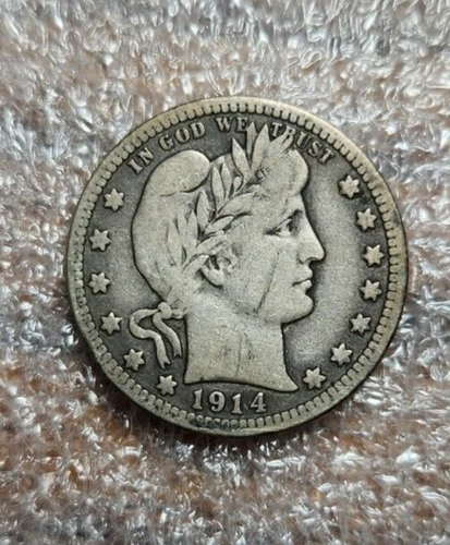 1914 BARBER QUARTER 90% Silver