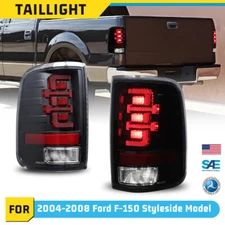 LED Tail Lights For 2004-2008 Ford F-150 Styleside Sequential Brake Lamp Clear