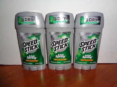 Lot 3 Speed Stick Antiperspirant Deodorant Original Irish Spring 2.7oz 09/2027