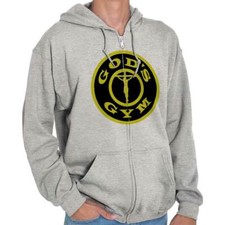 Christian Faith God's Gym Jesus Crucifix Sweatshirt Zip Up Hoodie Men Women