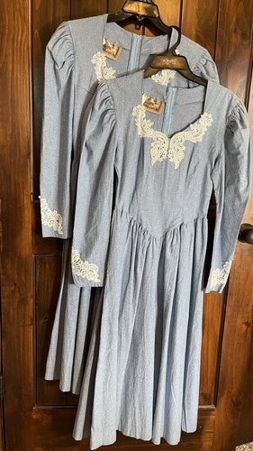 Vintage-Frontier Rider-Spitzenkleid-Old West Denver USA-Western Cowgirl-Größe 7/8 - Bild 6 von 10