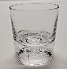 Whiskey Rocks Glass with Baseball "Stitching" on the Base Hiball Glass