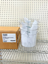 Contenedor de almacenamiento de alimentos Carlisle StorPlus redondo de 4 cuartos de galón - apilable, transparente - paquete de 3